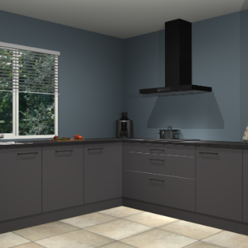 Onyxgrijze keuken Letland 32061