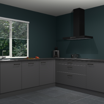 Onyxgrijze keuken Letland 32062