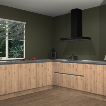 Madera natuur greeploze keuken Letland 32079