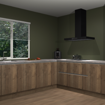 Chocolade eiken greeploze keuken Letland 32406