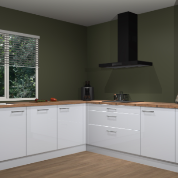 Sneeuwwitte hoogglans keuken Letland 32417