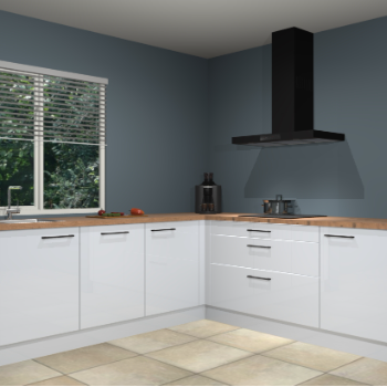 Sneeuwwitte hoogglans keuken Letland 32420