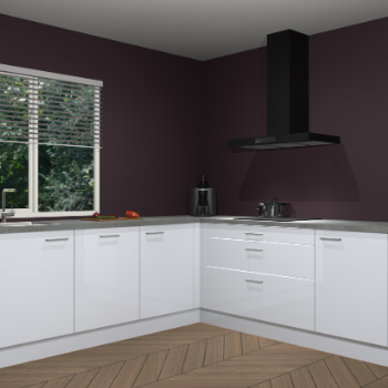 Sneeuwwitte hoogglans keuken Letland 32424