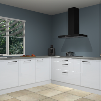 Sneeuwwitte hoogglans keuken Letland 32426