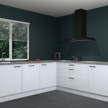 Sneeuwwitte hoogglans keuken Letland 32427