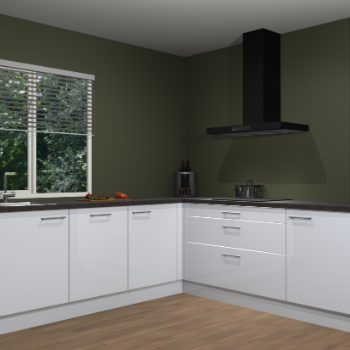 Sneeuwwitte hoogglans keuken Letland 32429