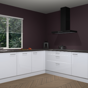 Sneeuwwitte hoogglans keuken Letland 32430