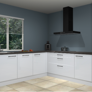 Sneeuwwitte hoogglans keuken Letland 32432