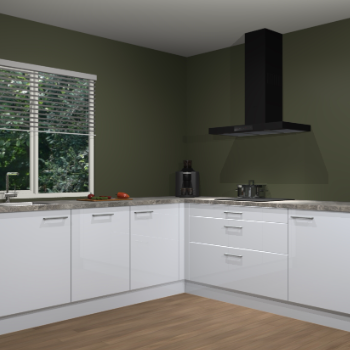 Sneeuwwitte hoogglans keuken Letland 32435