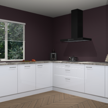 Sneeuwwitte hoogglans keuken Letland 32436