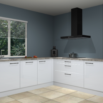 Sneeuwwitte hoogglans keuken Letland 32438