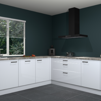 Sneeuwwitte hoogglans keuken Letland 32439