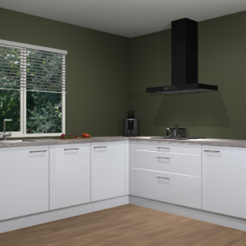 Sneeuwwitte hoogglans keuken Letland 32441