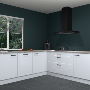 Sneeuwwitte hoogglans keuken Letland 32445