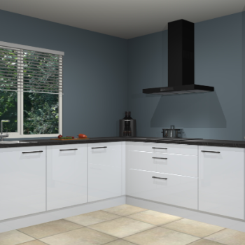 Sneeuwwitte hoogglans keuken Letland 32450