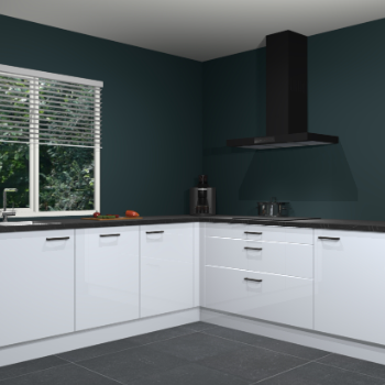 Sneeuwwitte hoogglans keuken Letland 32451