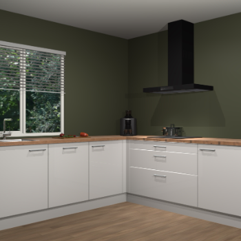 Zijdegrijze hoogglans keuken Letland 32491