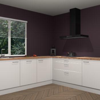 Zijdegrijze hoogglans keuken Letland 32492