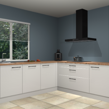 Zijdegrijze hoogglans keuken Letland 32494