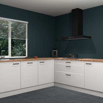 Zijdegrijze hoogglans keuken Letland 32495