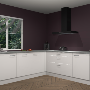 Zijdegrijze hoogglans keuken Letland 32498