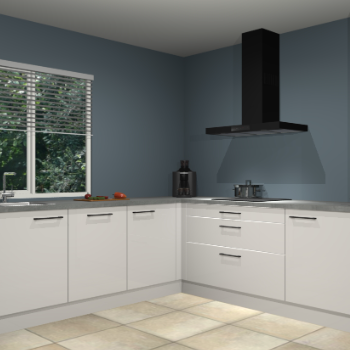 Zijdegrijze hoogglans keuken Letland 32500