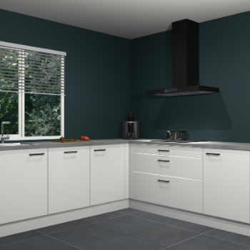 Zijdegrijze hoogglans keuken Letland 32501