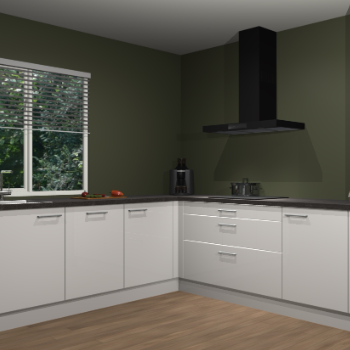 Zijdegrijze hoogglans keuken Letland 32503