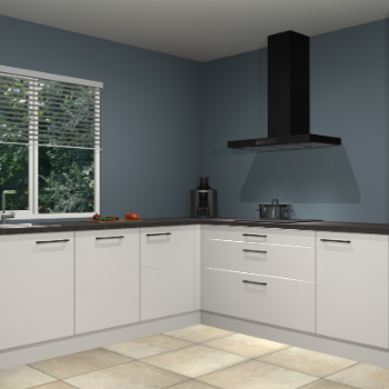 Zijdegrijze hoogglans keuken Letland 32506