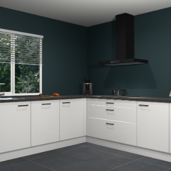 Zijdegrijze hoogglans keuken Letland 32507