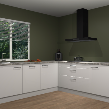 Zijdegrijze hoogglans keuken Letland 32509