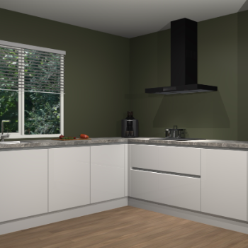 Zijdegrijze hoogglans greeploze keuken Letland 32511