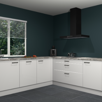 Zijdegrijze hoogglans keuken Letland 32513