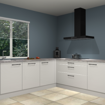 Zijdegrijze hoogglans keuken Letland 32518