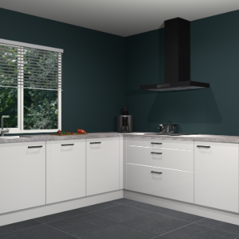 Zijdegrijze hoogglans keuken Letland 32519