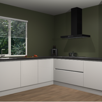 Zijdegrijze hoogglans greeploze keuken Letland 32523