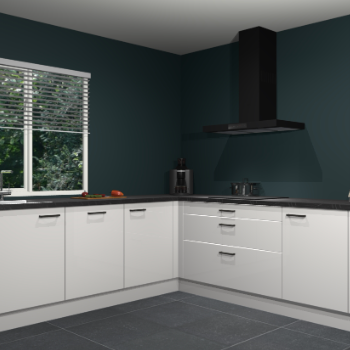 Zijdegrijze hoogglans keuken Letland 32525