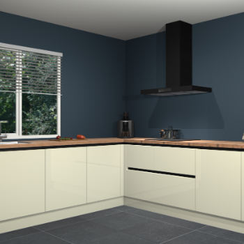 Magnolia hoogglans greeploze keuken Letland 32533