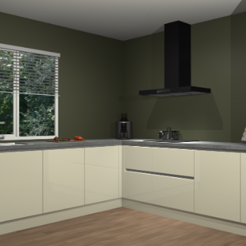 Magnolia hoogglans greeploze keuken Letland 32536