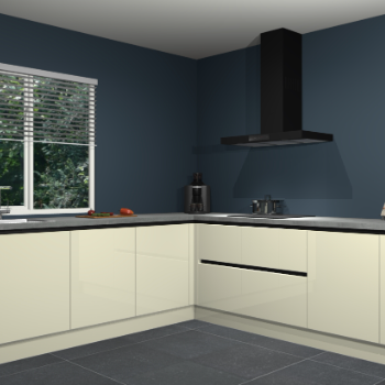 Magnolia hoogglans greeploze keuken Letland 32539