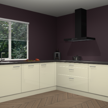 Magnolia hoogglans keuken Letland 32541