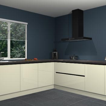 Magnolia hoogglans greeploze keuken Letland 32545