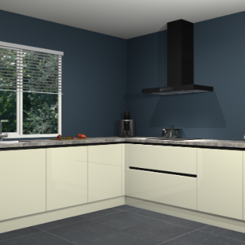 Magnolia hoogglans greeploze keuken Letland 32551