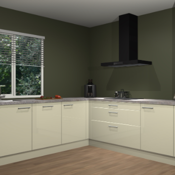 Magnolia hoogglans keuken Letland 32552