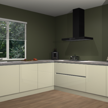 Magnolia hoogglans greeploze keuken Letland 32554