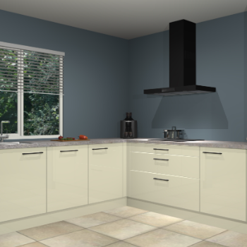 Magnolia hoogglans keuken Letland 32555