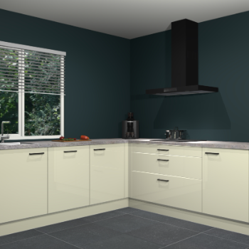 Magnolia hoogglans keuken Letland 32556