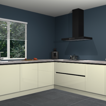 Magnolia hoogglans greeploze keuken Letland 32557