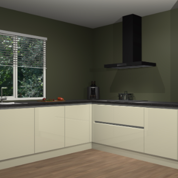 Magnolia hoogglans greeploze keuken Letland 32560