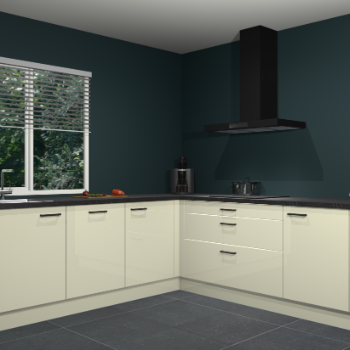 Magnolia hoogglans keuken Letland 32562